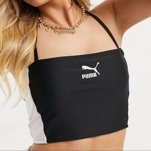 Puma LUXTG bandeau cropped top Black White Size Large